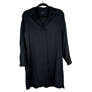 COS Full Button Front Oversized Shirt Dress Black Size 4